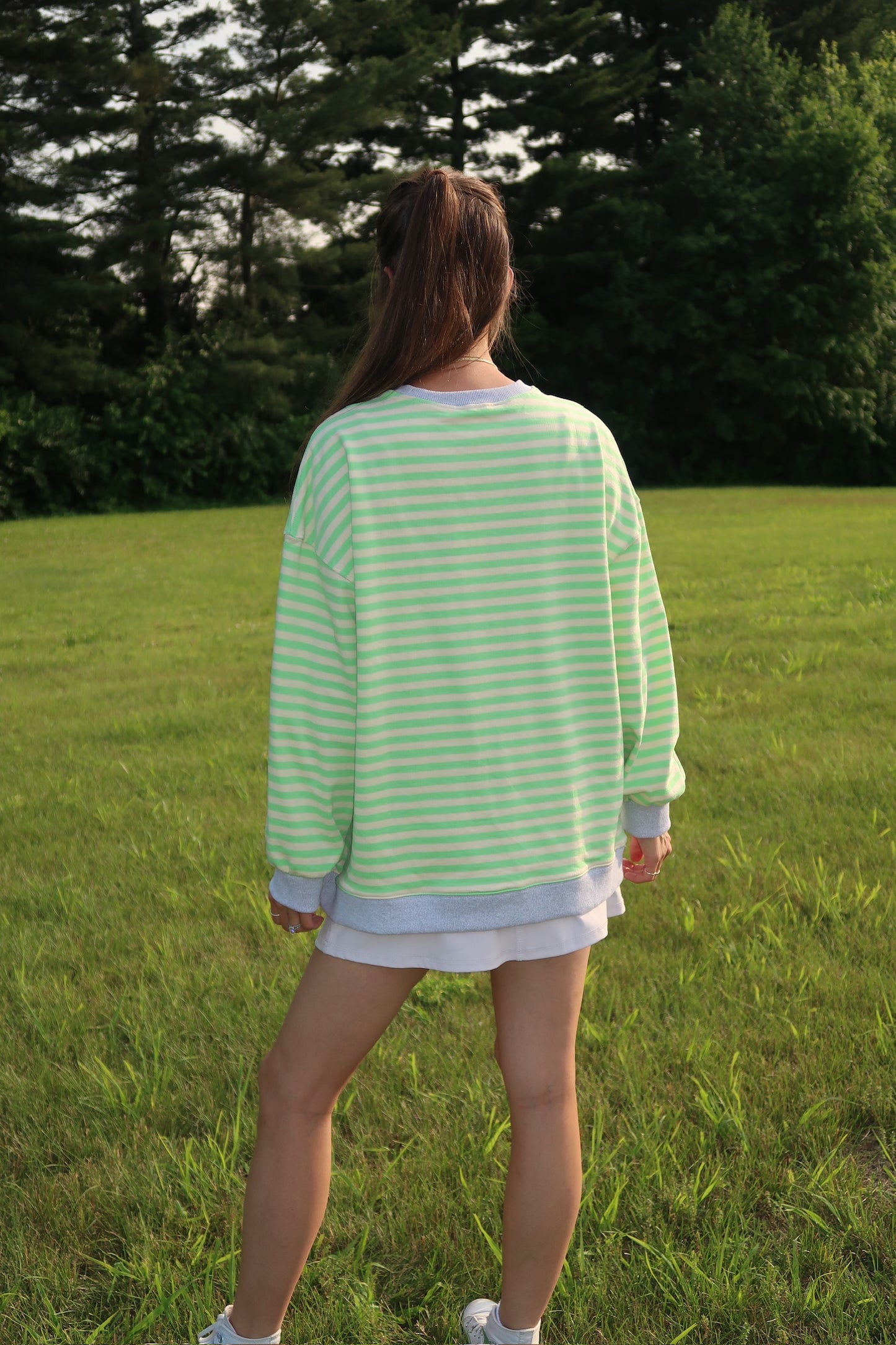 coastal stripes crewneck