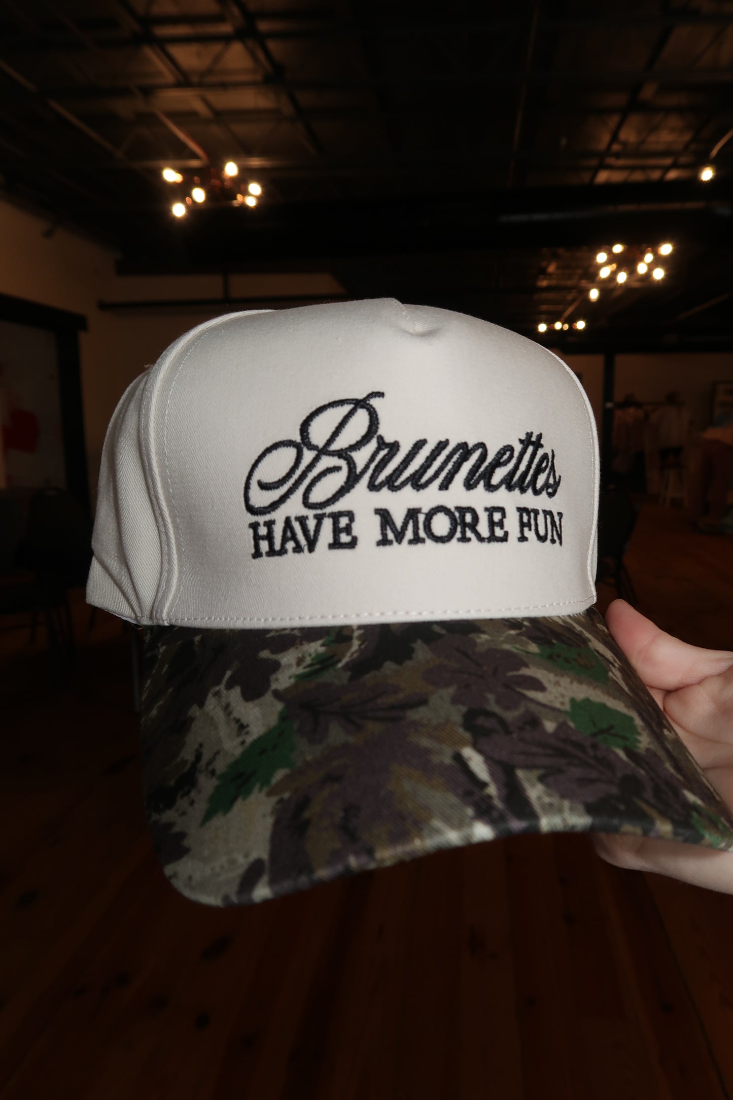 brunettes have more fun hat