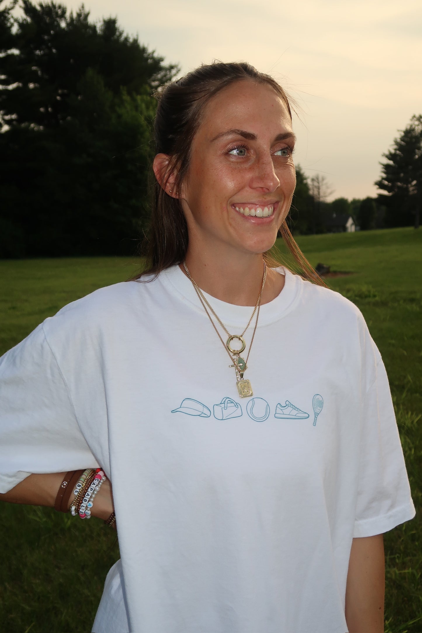 tennis icon graphic tee