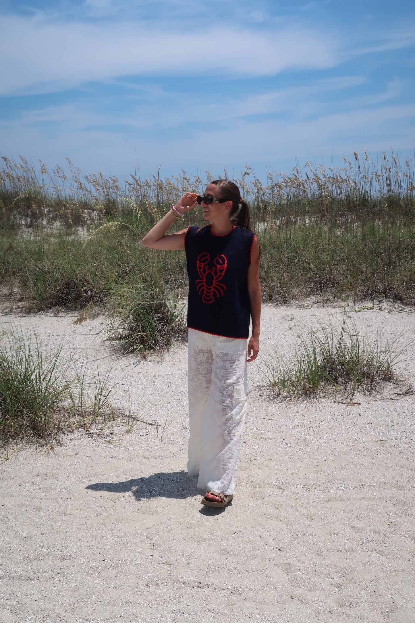 lobster knit vest