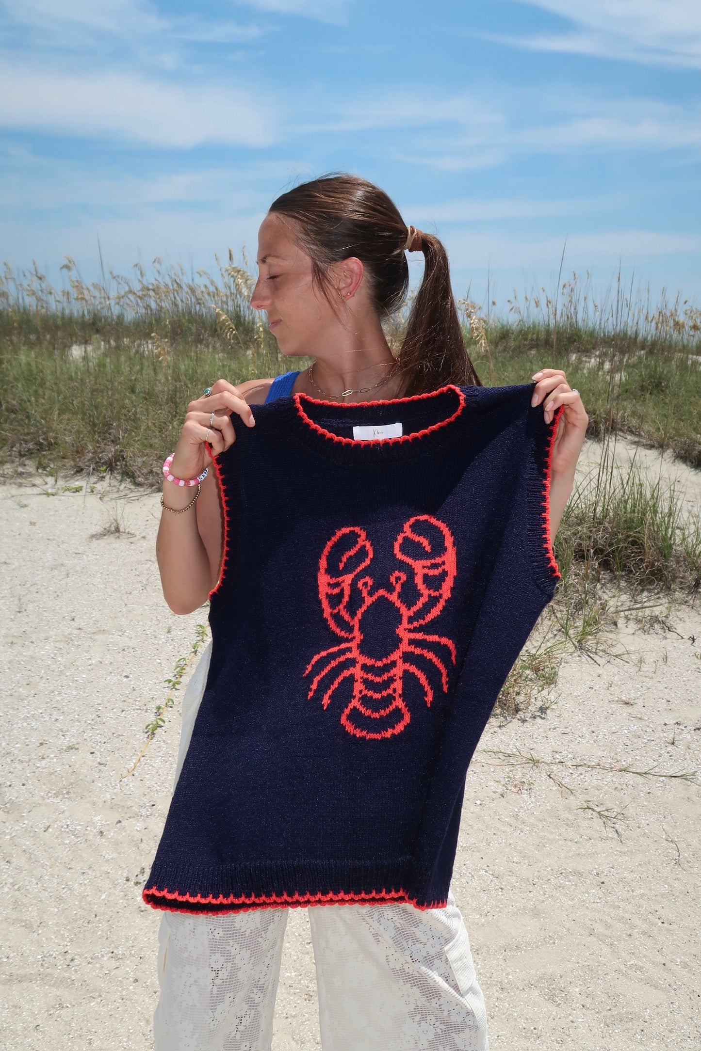lobster knit vest