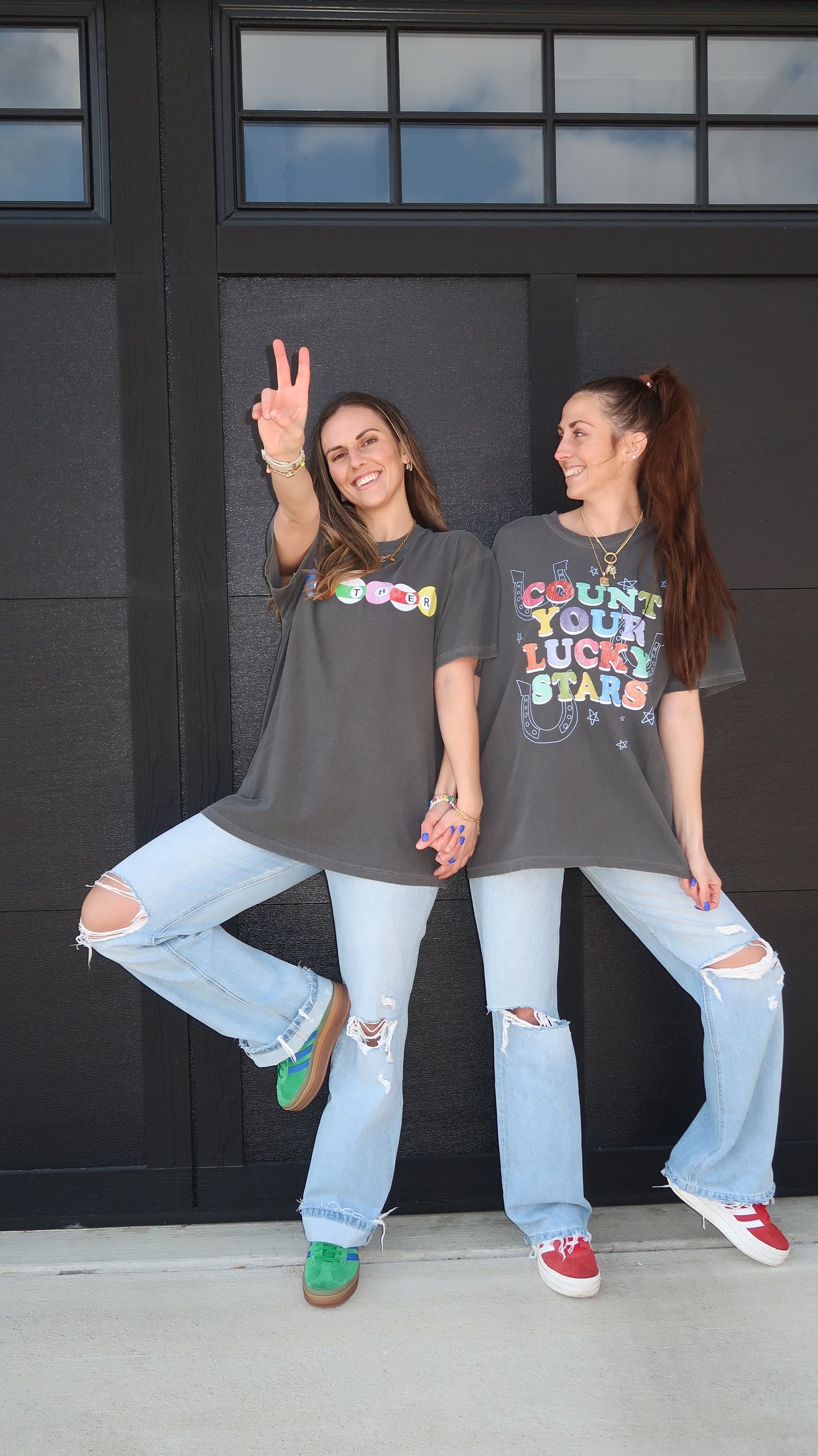 distressed high rise jeans