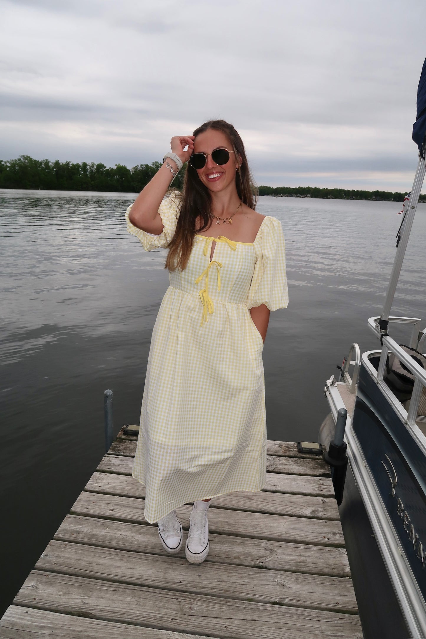 lemon drop midi dress