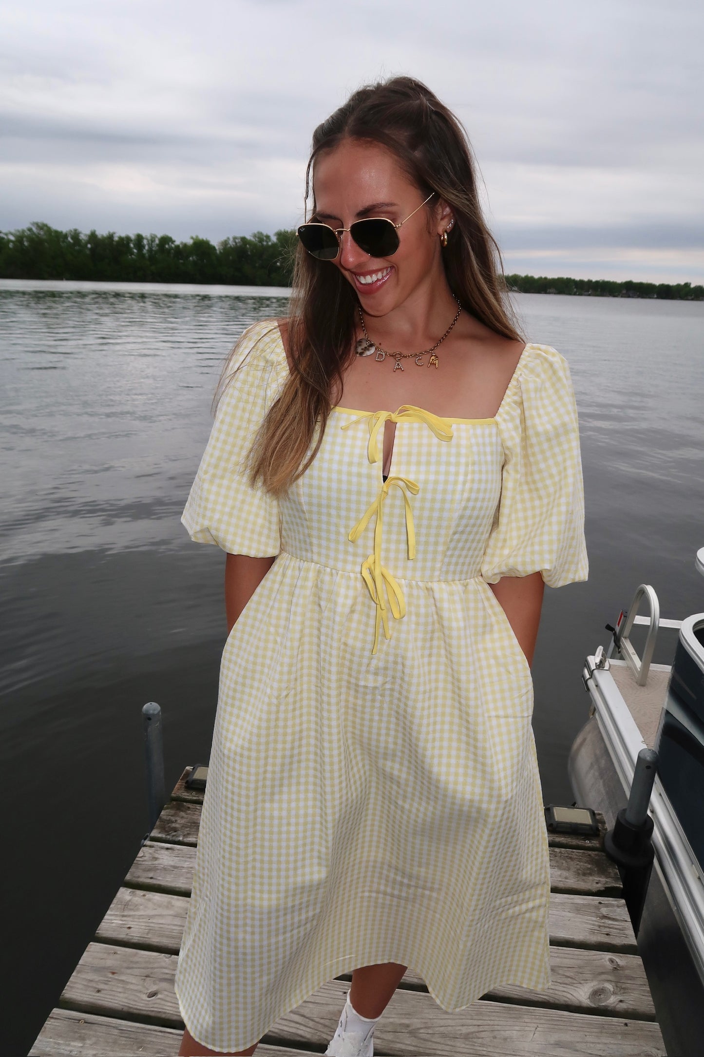 lemon drop midi dress