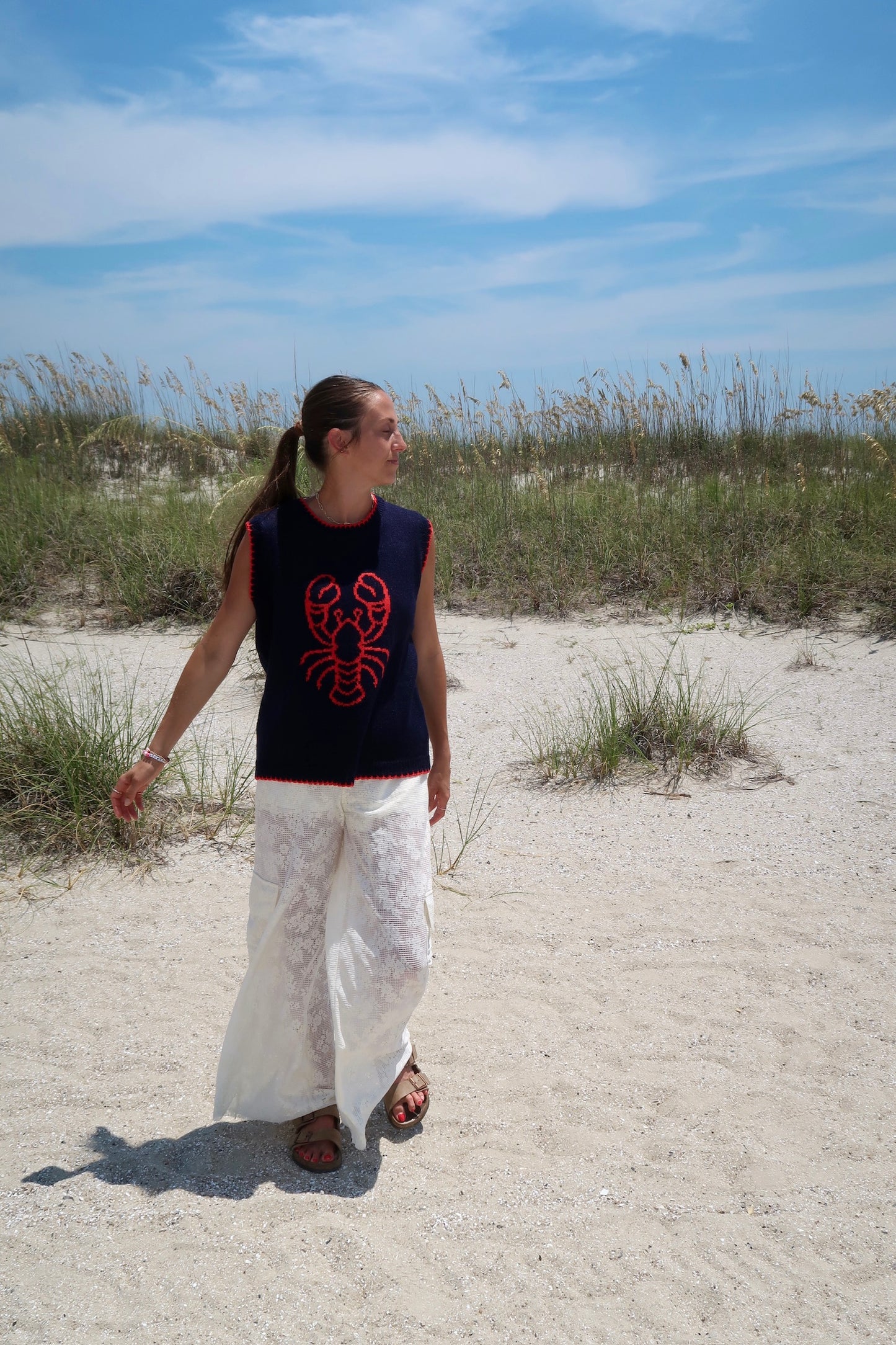 lobster knit vest