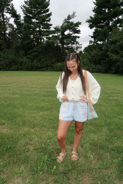bluebell patchwork shorts