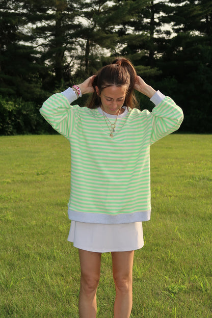 coastal stripes crewneck