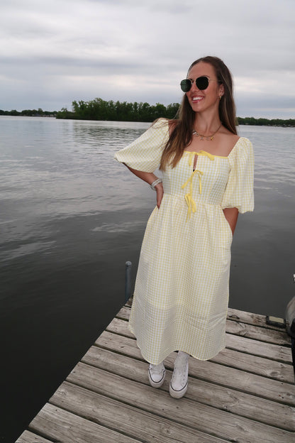 lemon drop midi dress