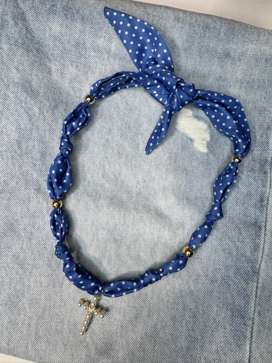 polka dot cross scarf necklace