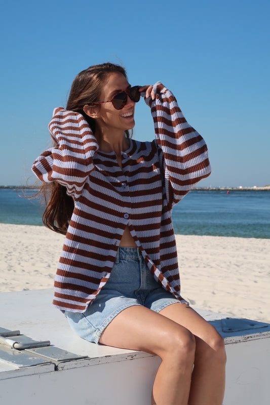 mocha waves cardigan