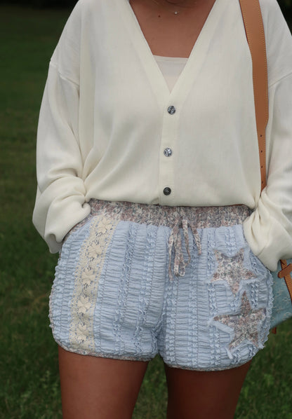 bluebell patchwork shorts