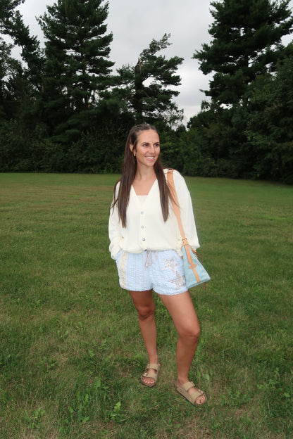 bluebell patchwork shorts
