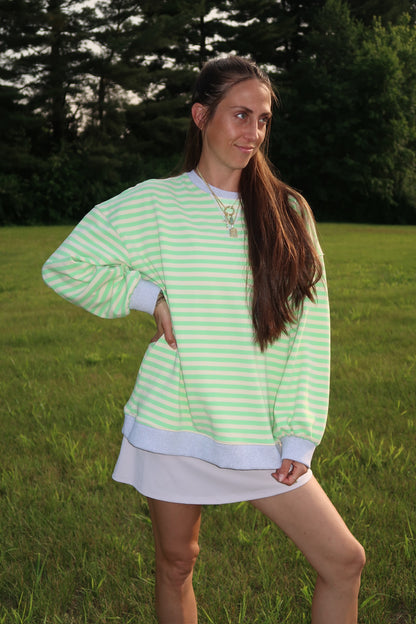 coastal stripes crewneck