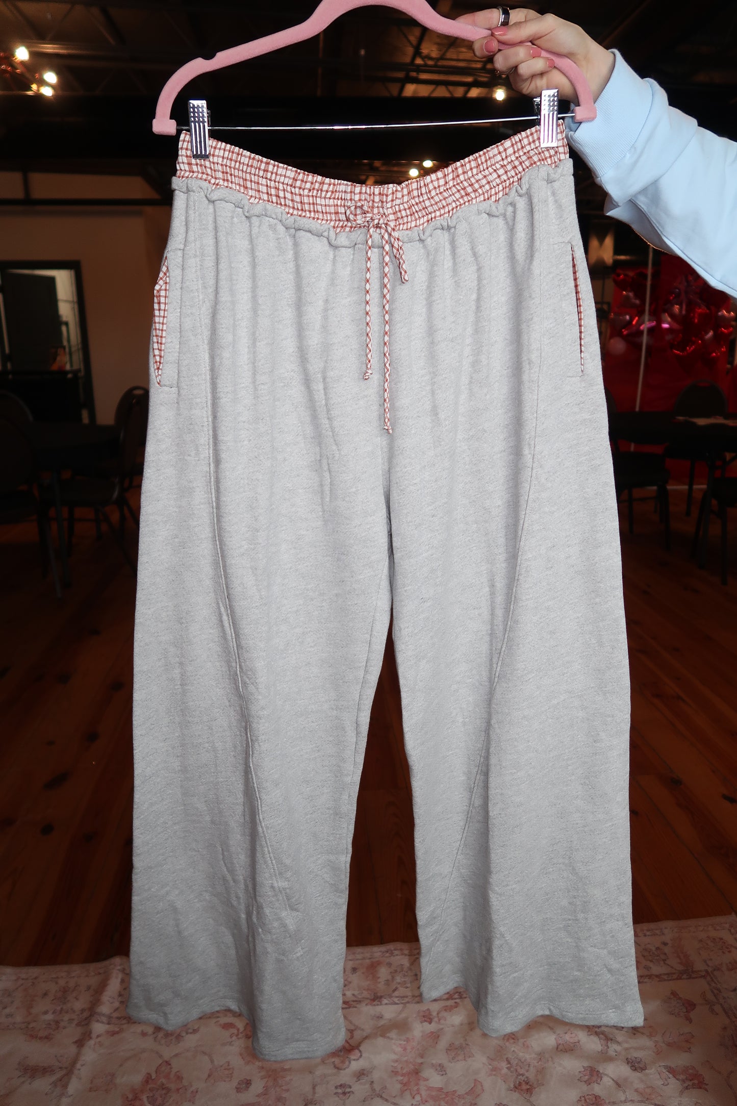 crimson detailed sweats