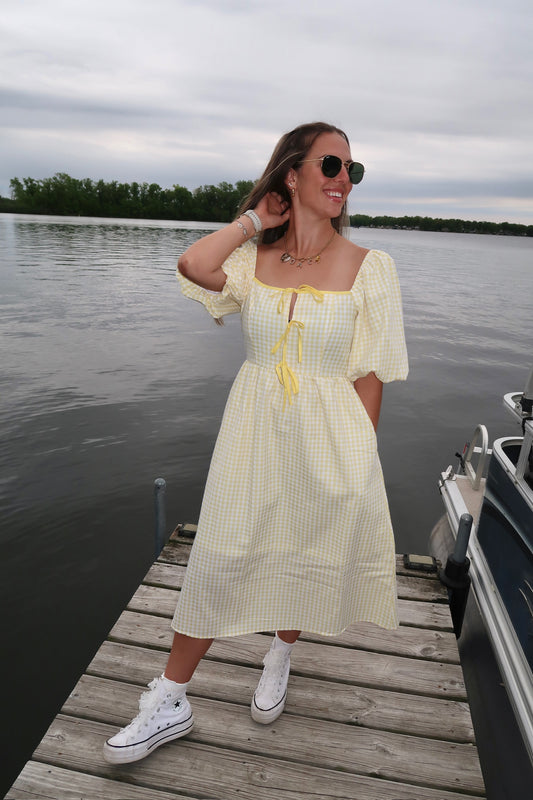 lemon drop midi dress