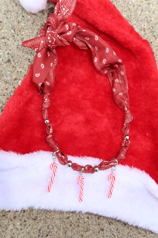 candy cane scarf necklace