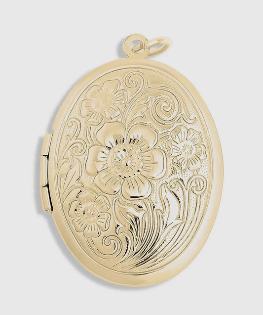 flower locket charm